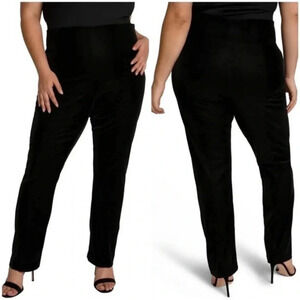 $179 NWT Good American The Croc Exec Pant Black High Waist Suede Plus Size 6 3XL